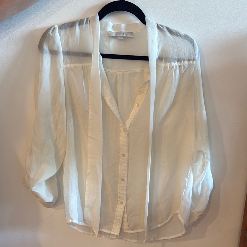 Loft Sheer Cream Blouse